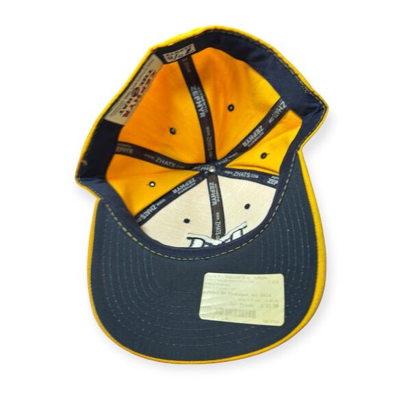 Michigan Wolverines Fitted Hat Zephyr Wool Blend Yellow 7 5/8 Vintage 90s - Picture 5 of 7